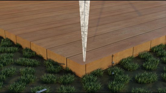 GEZU IMPEX Paalhouder met punt Inslaghuls Thermisch verzinkt Set van 4 71 x 71 x 750 mm inslagbodemhuls paalpunten paalpunthouder