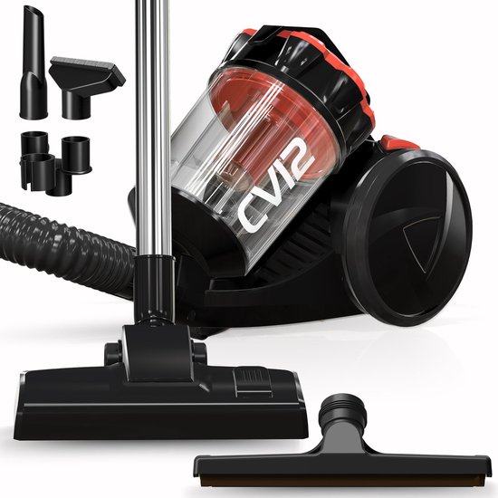TurboTronic CV12 Stofzuiger zonder zak - Compact Design - Hoge Zuigkracht - Rood