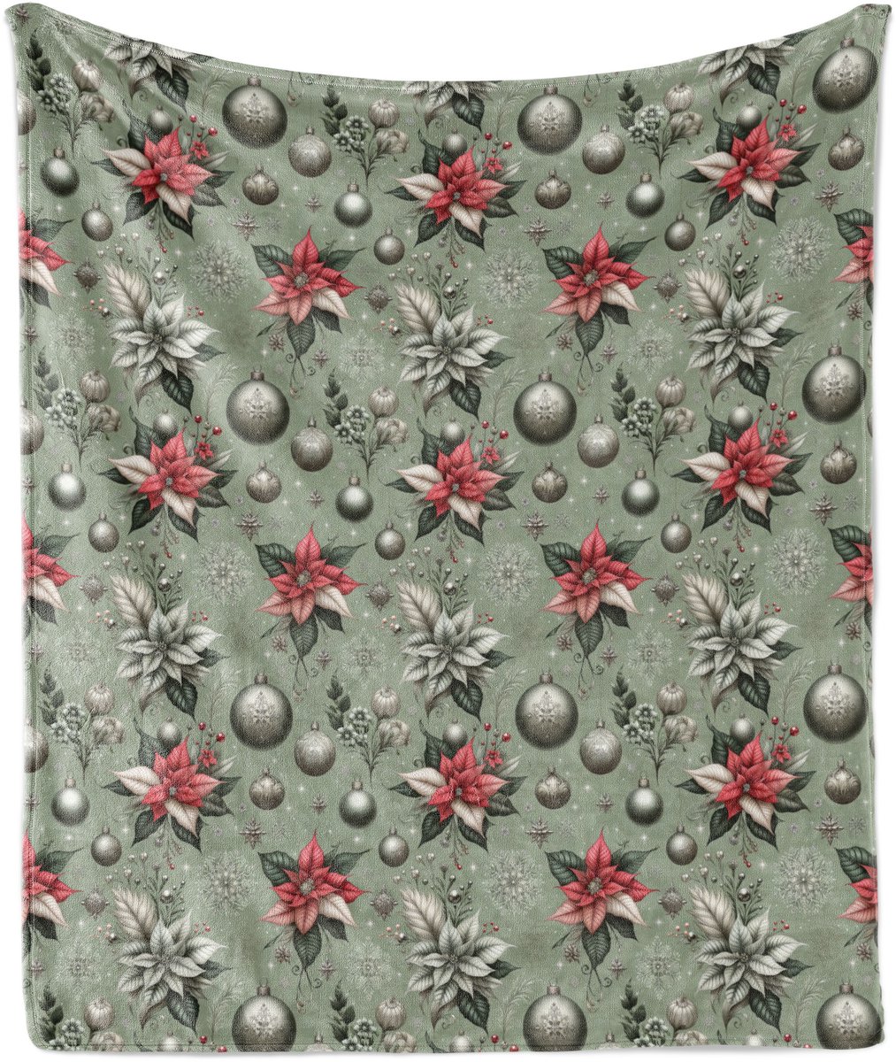 New Bed Kerstmis Dromerige kerstsneeuwbloemen Zachte Flanellen Fleece Deken, 230 cm x 175 cm