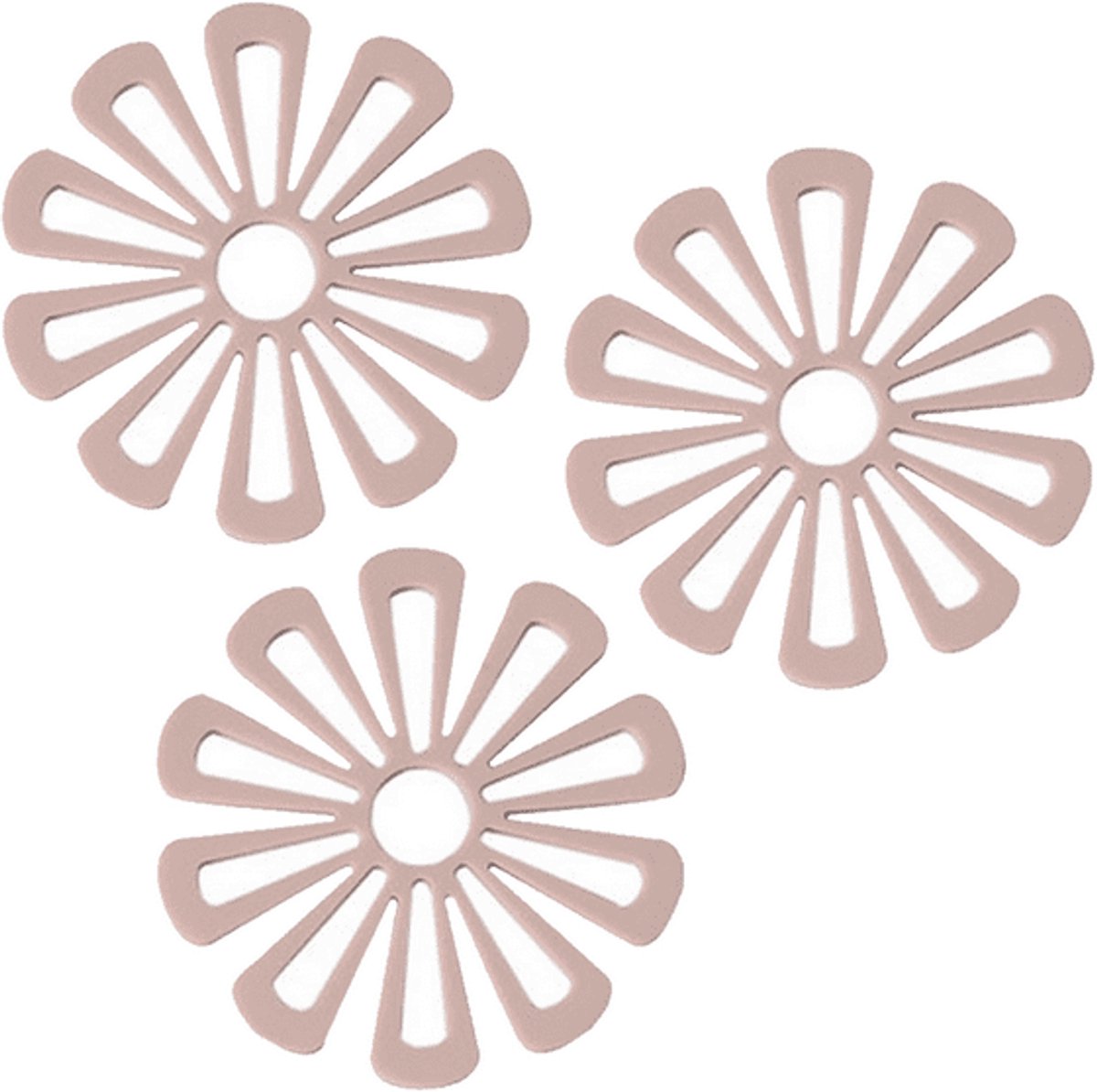 Image of 3 stuks Siliconen onderzetters voor op de keukentafel en het aanrecht tot 440°F, hittebestendige antislip onderzetters-Holle isolatiemat-Anti-verbrandings placemats voor borden, ronde antislip onderzetters voor kopjes en kommen（roze）