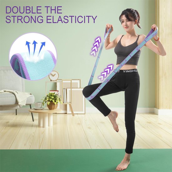 Elastische yogaband voor fysiotherapie, dans, yoga, pilates, gymnastiek, elastische pilates, elastische band voor vrouwen en mannen van Merkloos — afbeelding 4