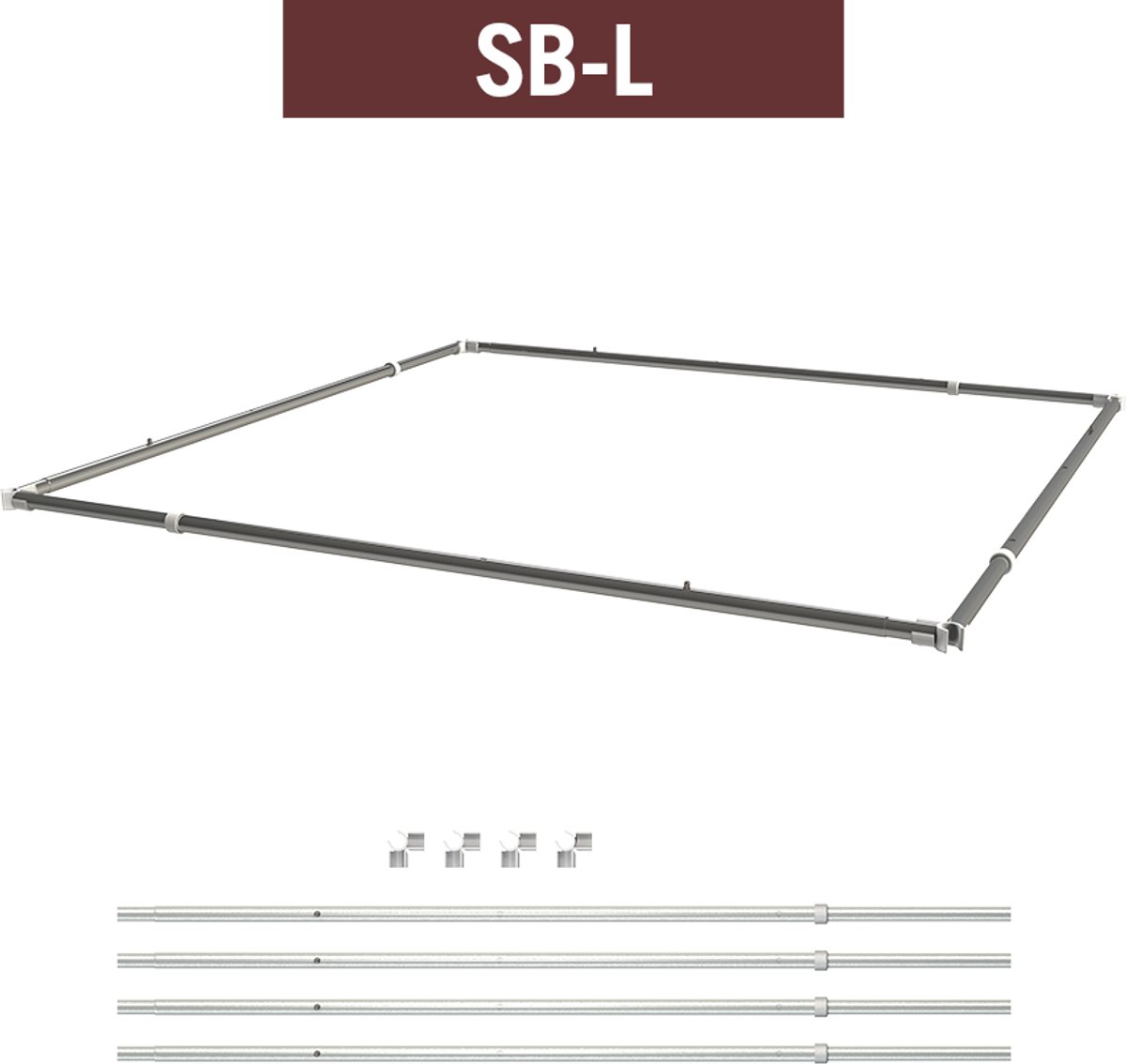 Secret Jardin SB-L Space Booster Uitschuifbaar van 100x100cm tot 150x150cm