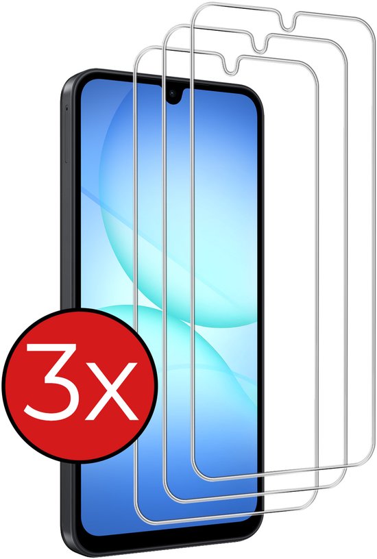 3-pack gehard glas screenprotector Samsung Galaxy A17 – helder, sterk, krasbestendig, ultradun, optimale bescherming