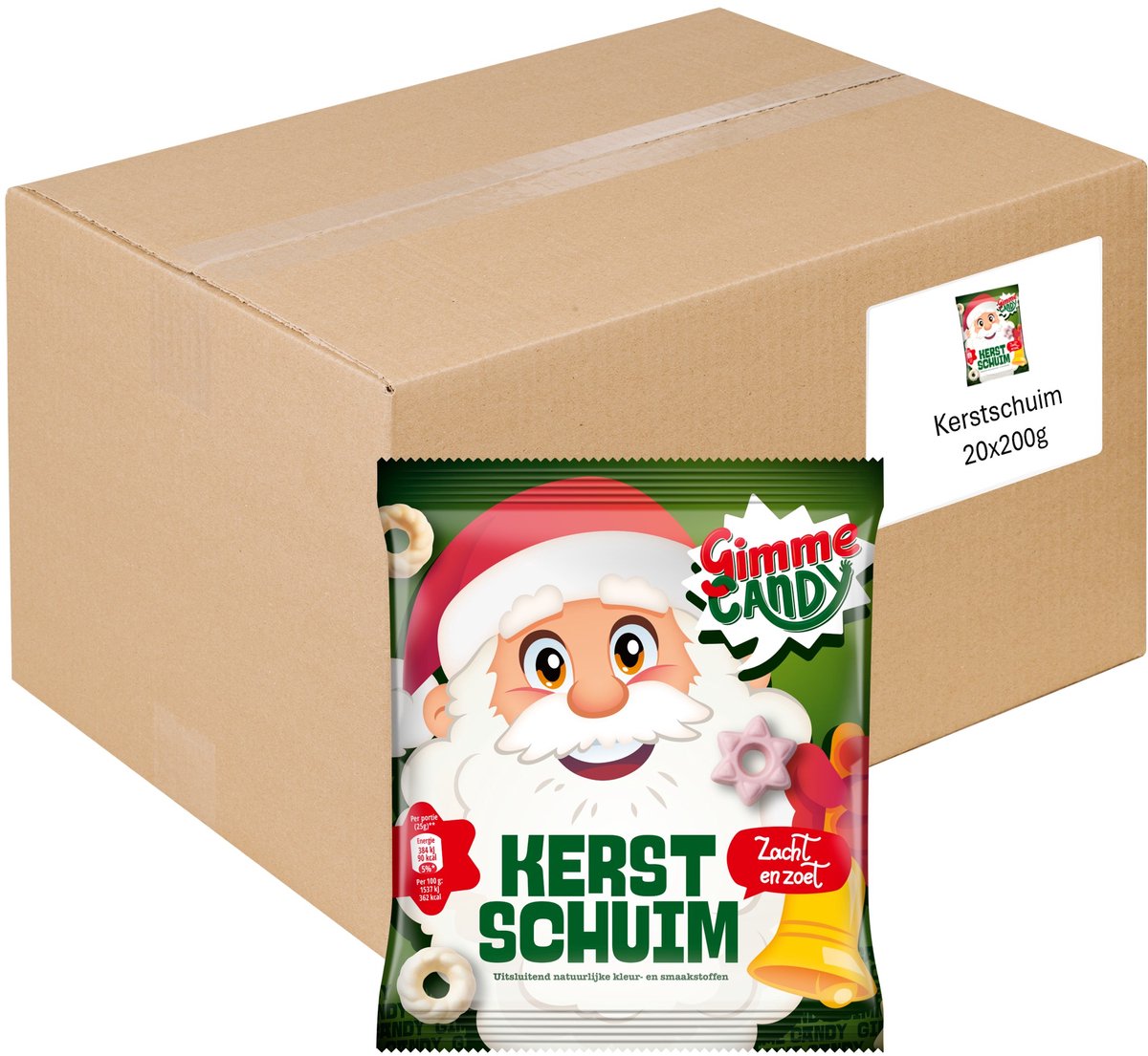 Gimme Candy - Kerst Schuim - 20 zakken - 200 gram