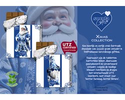 SoCoLa Kerst– Xmas Kerstman/Kabouter – Fairtrade Chocolade tabletten in Giftbox - Persoonlijk Cadeau – Delftblauw kado – Kerst geschenk - Voor Hem en Haar – Vrouw en Man