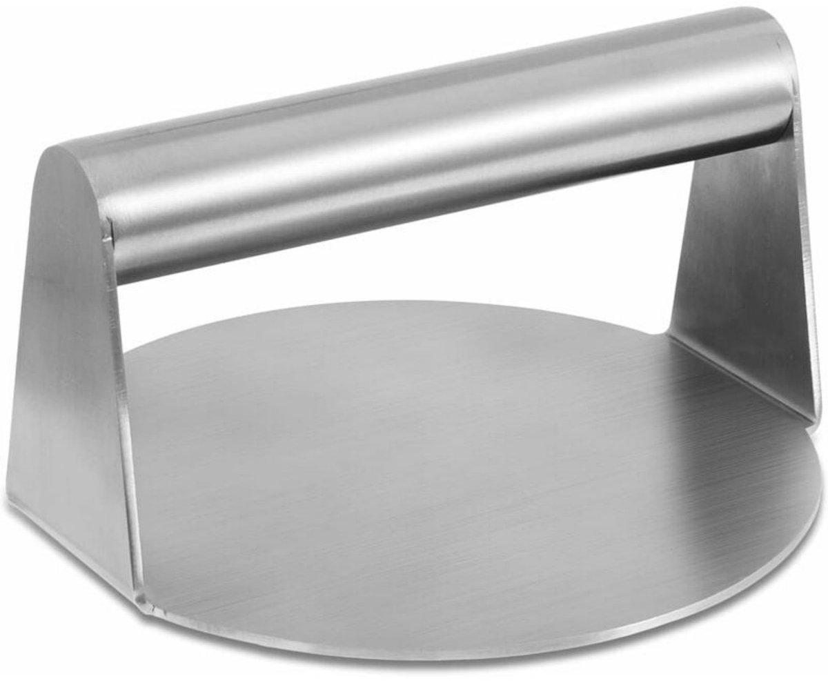 TOVBMUP Hamburgerpers - Rond - Metaal - Professionele Hamburgerpers - Geschikt voor Flat Top Grills, Grill-accessoire, Hamburgerpers, Beslagpers - Eenvoudig in gebruik