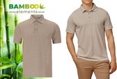 Bamboo Elements - Polo Shirt Heren - Dark Sand Beige L - Polo Heren - Korte Mouw - Pique Stof - T Shirt Heren - Bamboe