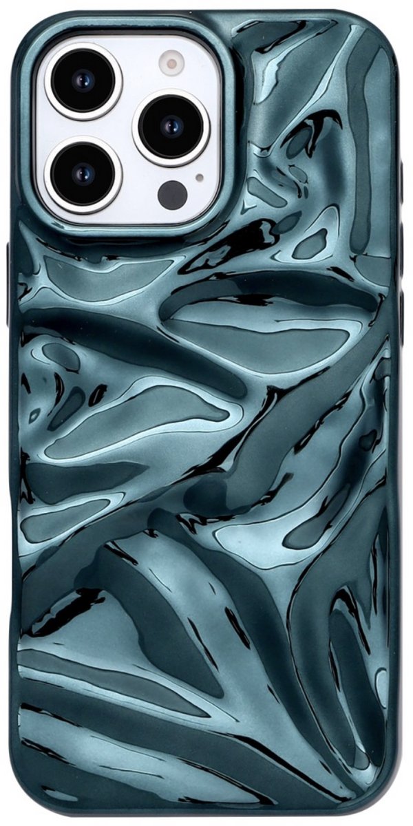 iPhone 16 Pro Hoesje – 3D Curved Glossy Case – Groen
