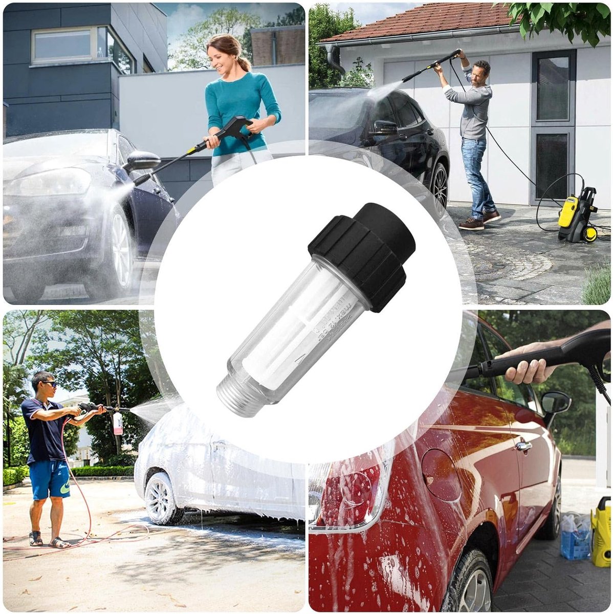 2 stuks - Hogedrukreiniger waterfilter geschikt voor Karcher K2 K3 K4 K5 K6 K7 - zeef filter antikalk – foto 3