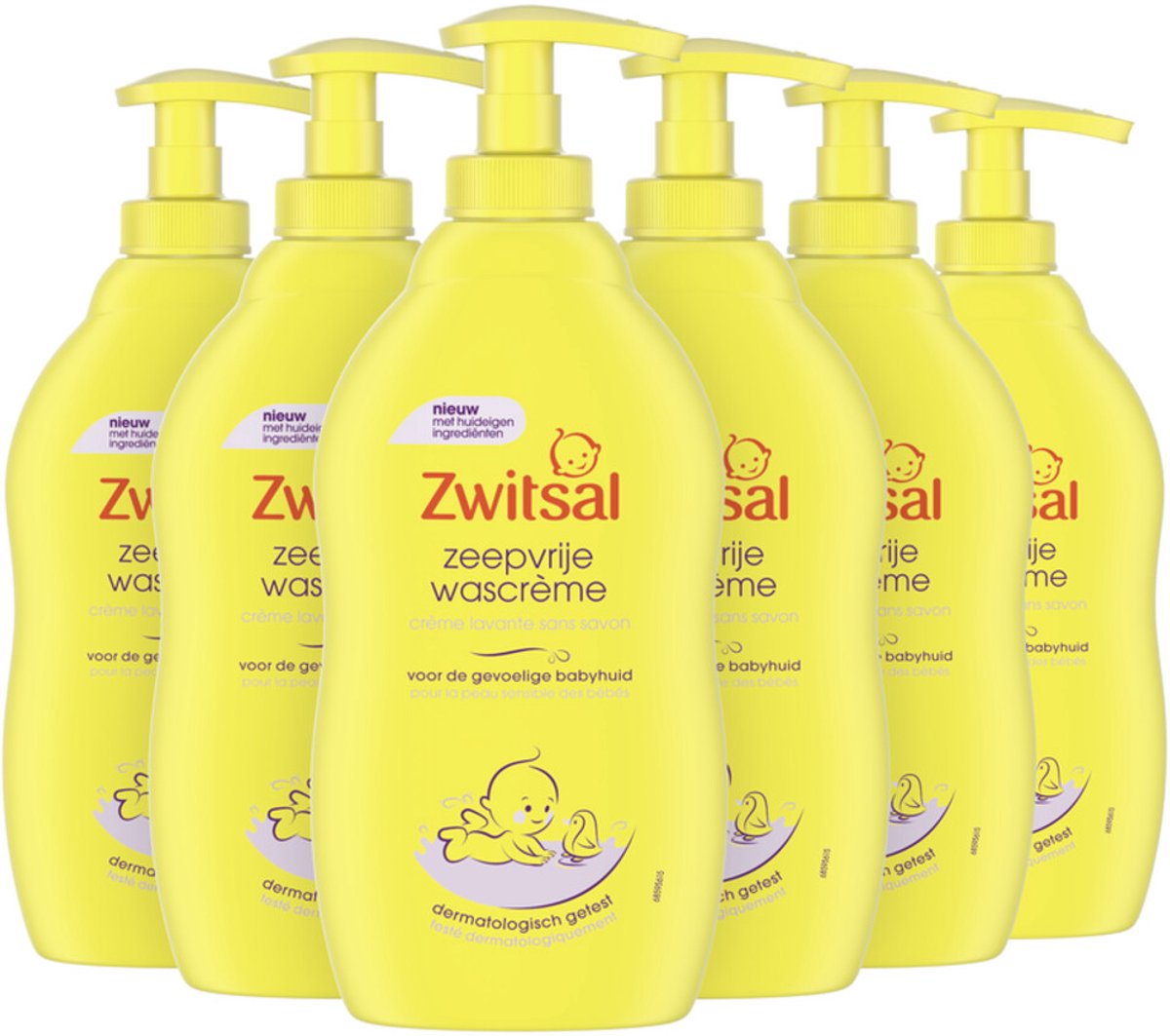 Zwitsal - Zeepvrije Wascreme - 6 x 400ml - Voordeelverpakking