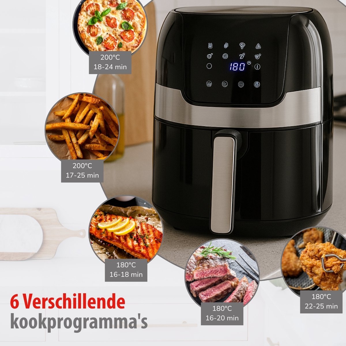 A.I.&E. Airfryer met Dubbele Lade 3.5L - afbeelding 3