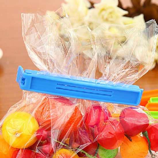 Newpop 60 stuks voedselklemmen, zaksluiting, 6/11 cm, sluitclips van kunststof, clips voor het sluiten van zakken, herbruikbaar, voor keuken, snoep, snacks, noten, zwart