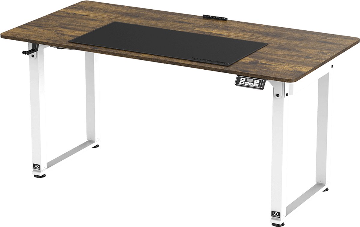Ultradesk UPLIFT – Elektrisch Verstelbaar Bureau – Bruin – Voor Gaming, Home Office & Kantoor – Zit/Stabureau met Kabelbeheer & Accessoires