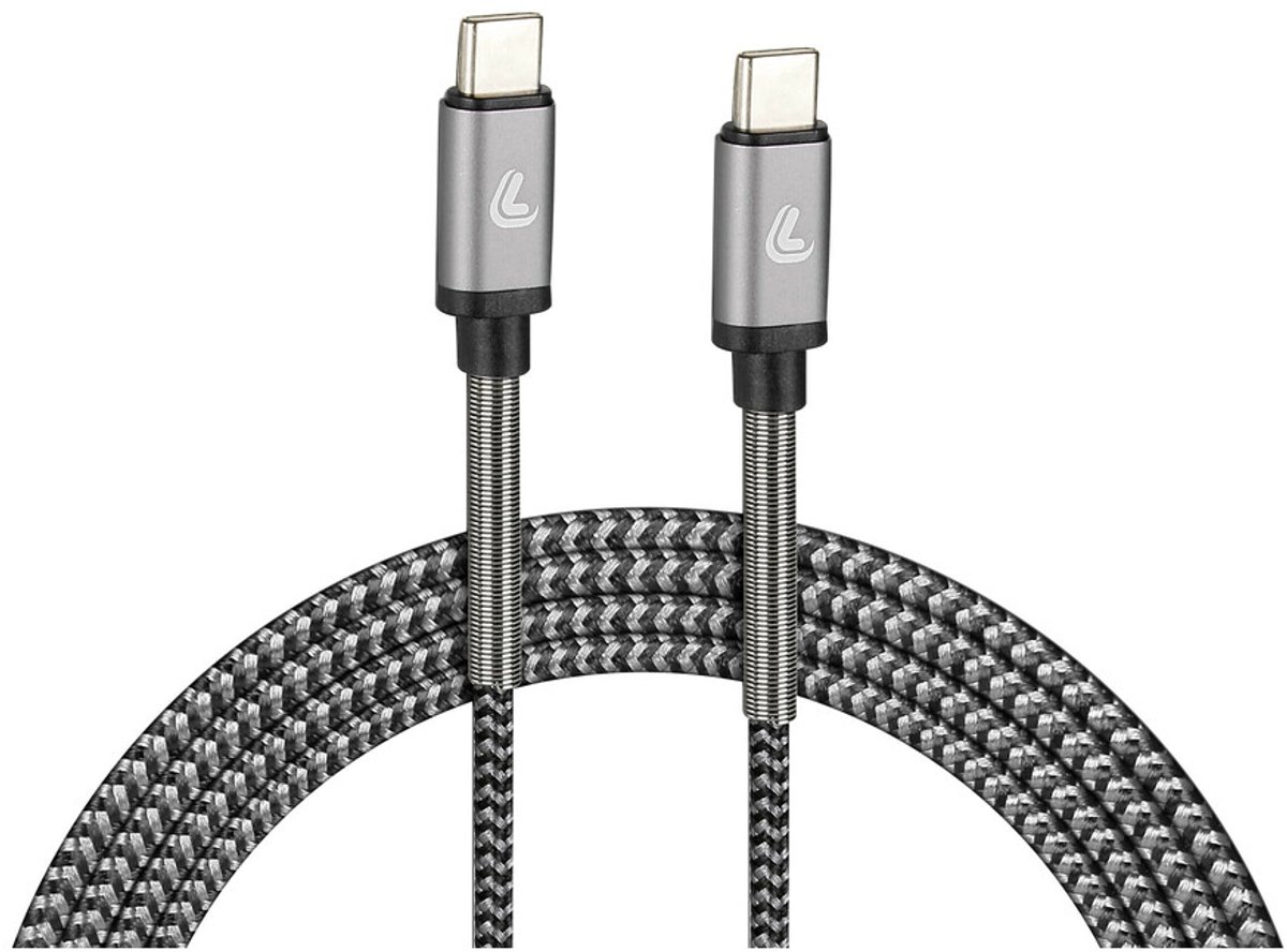 Lampa USB-C naar USB-C Kabel – 100 cm – Power Delivery – Nylon Gevlochten