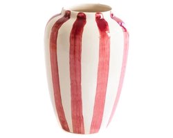 Val Pottery Foolish vaas D5.5cm H15cm Funky roze streep