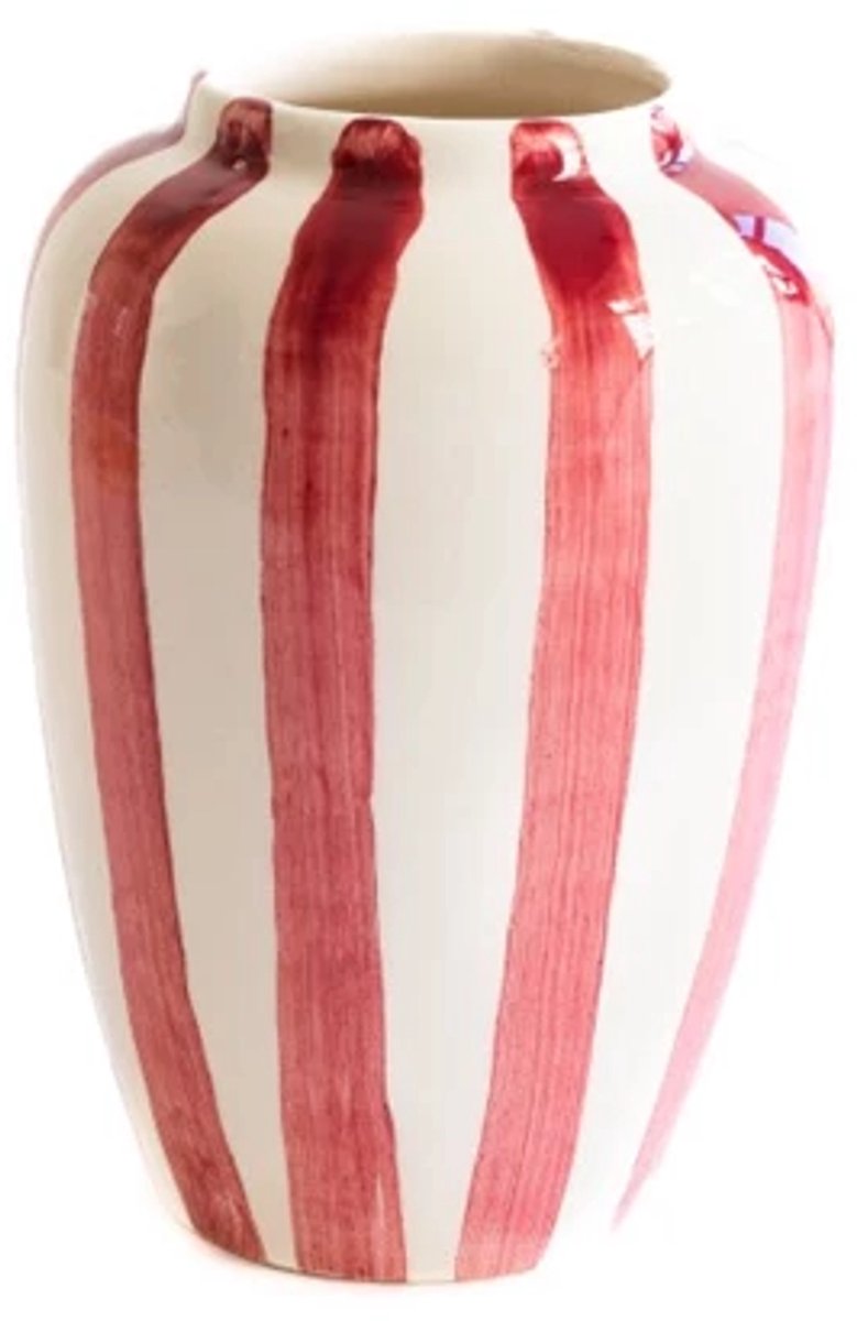 Val Pottery Foolish vaas D5.5cm H15cm Funky roze streep
