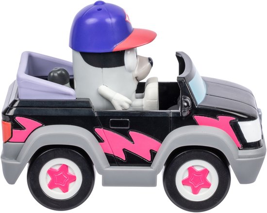 Prenez La Route Avec Bluey Et Ses Amis Dans Ce Joli Petit Véhicule Bluey ! Montez Dans Une Voiture Pizza Girls Avec Muffin, Ce Véhicule S'adapte à Une Figurine De Muffin Articulée