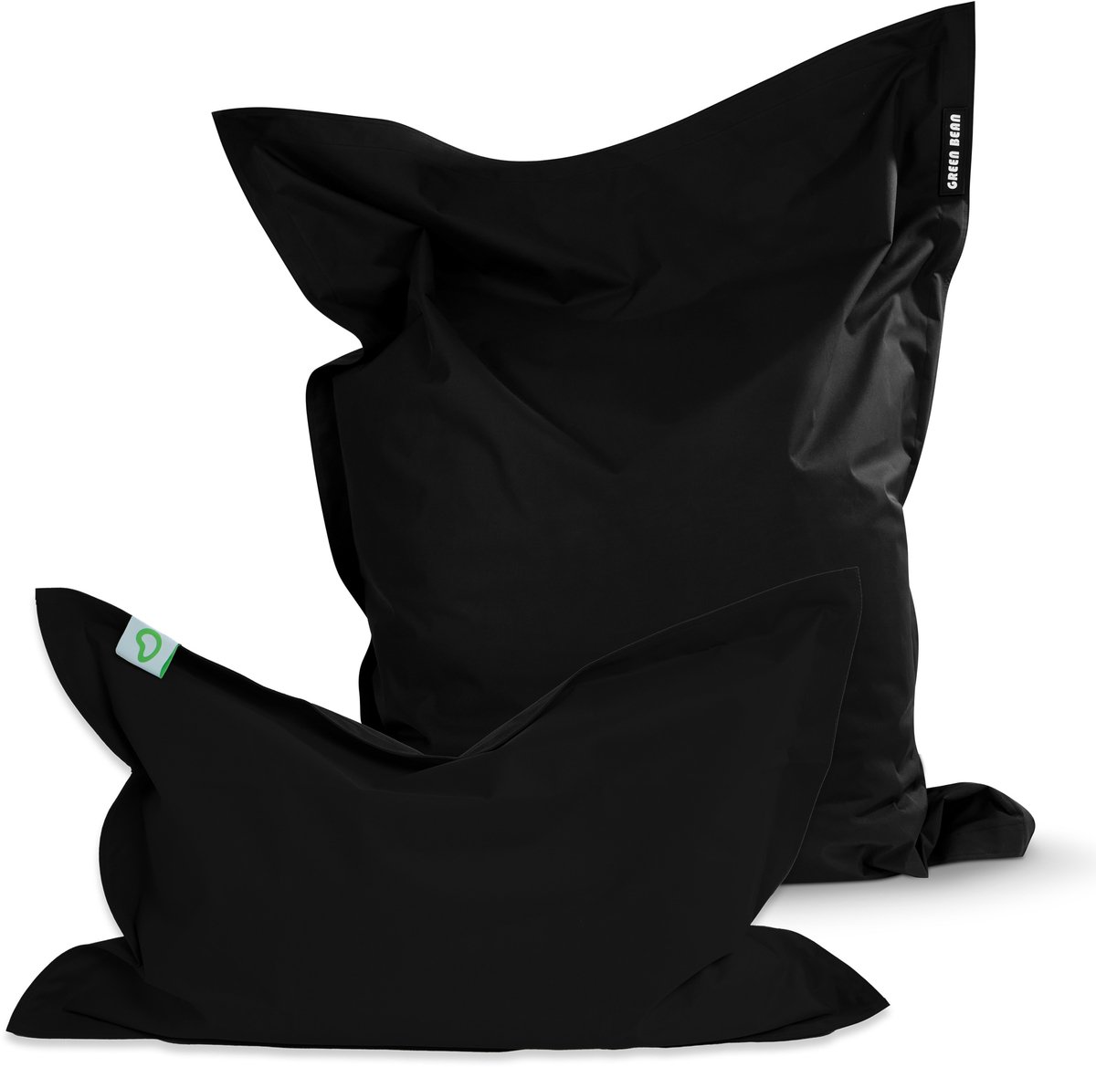 Green Bean® Square XXL zitzakken + BeBi zitzak - met EPS-korrelvulling en wasbare, afneembare hoes voor kinderen en volwassenen - Zwart