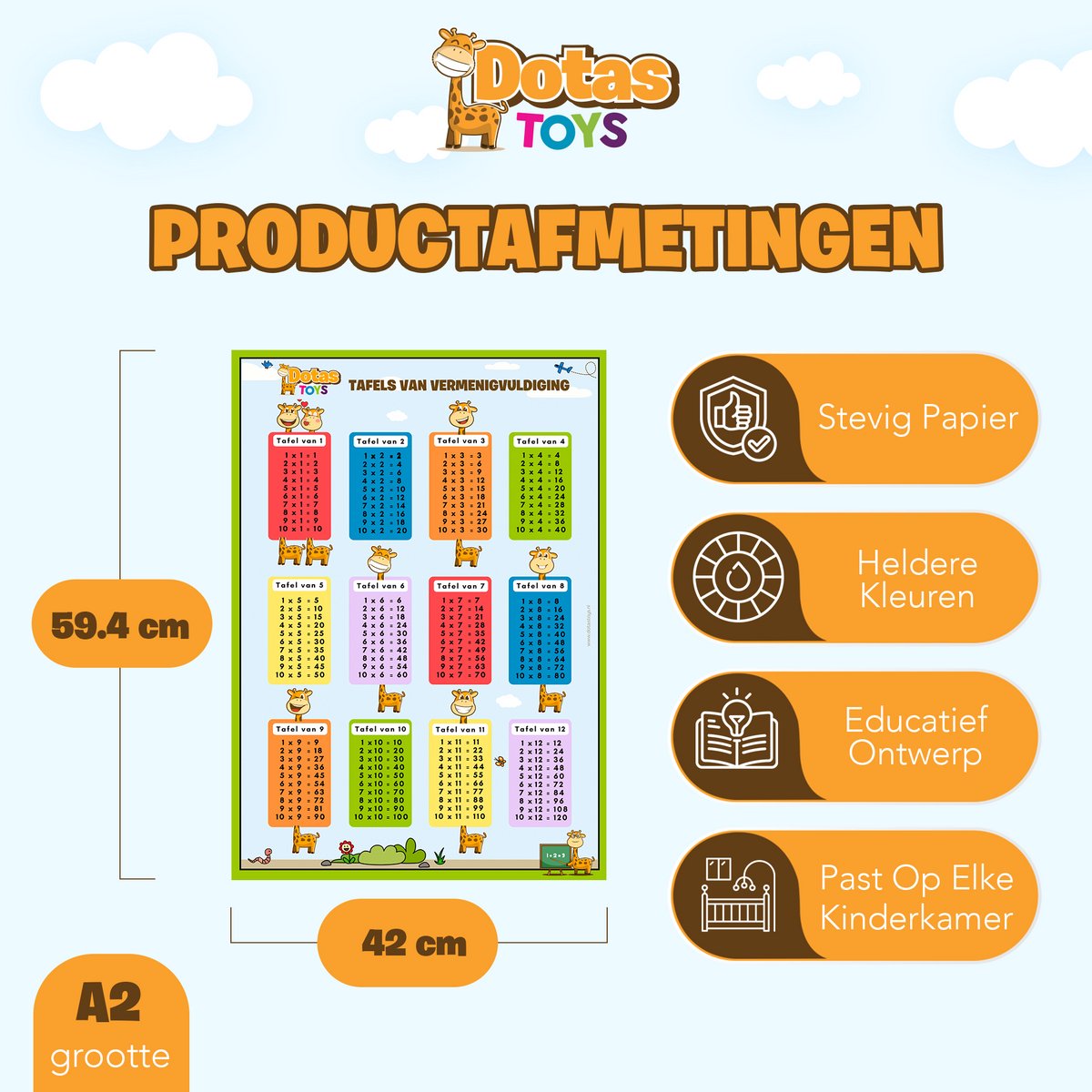Educatieve poster - Tafels van vermenigvuldiging | Bekius Educatieve poster - Tafels van vermenigvuldiging | Bekius