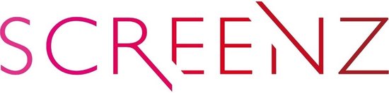 Screenz logo in roze en rode letters.