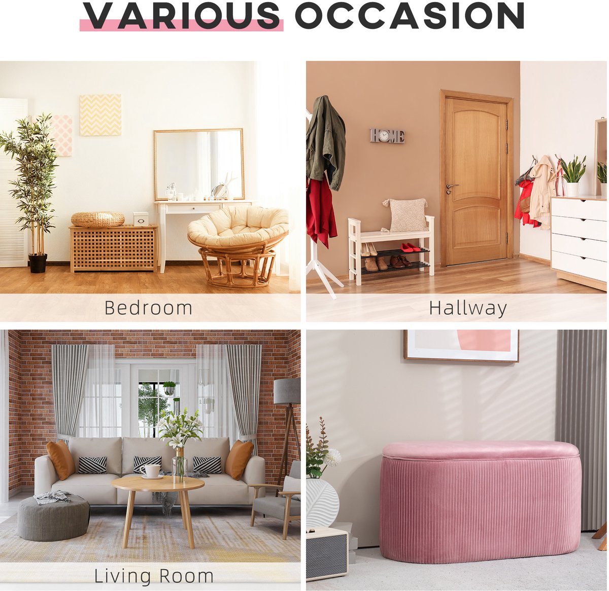COSYLAND Opbergbox 80 Liter – Opvouwbare Zitbank met Opbergruimte, 76x38x38 cm, Belastbaar tot 200 kg, Kunstleer, Geschikt voor Woonkamer, Hal en Slaapkamer, Lichtbeige