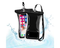 Étui étanche Kyrox pour téléphone – Étui transparent sous-marin – Résistant à l'eau – Flottant – Universel pour tous les Smartphones – Écran tactile sensible – Avec sangle réglable – Jusqu'à 7 pouces – Zwart