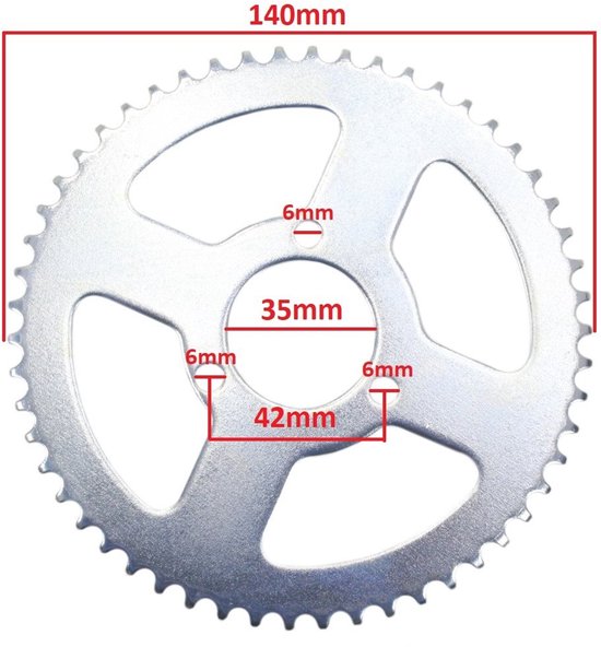 Race Achtertandwiel (54 tands) - voor dikke ketting - T8F! - gat 26mm