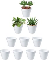 PIQIUQIU 50 plantenpotten, ronde kunststof bloempotten