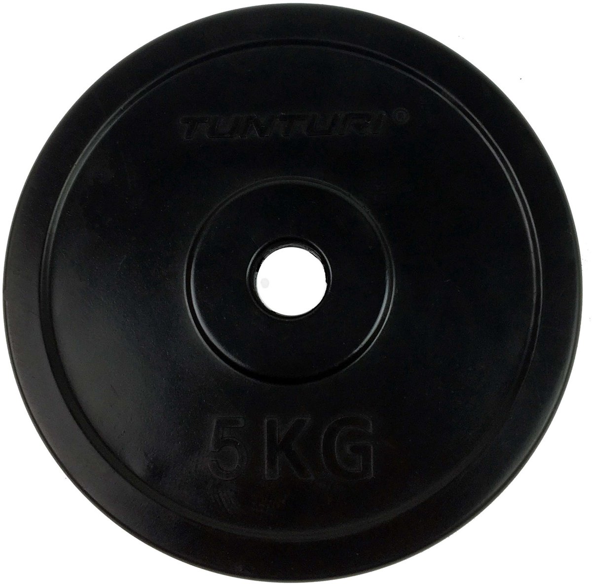 Tunturi Halterschijf - Halter gewichten - 1x 5 kg - 30mm - Rubber - Incl. gratis fitness app