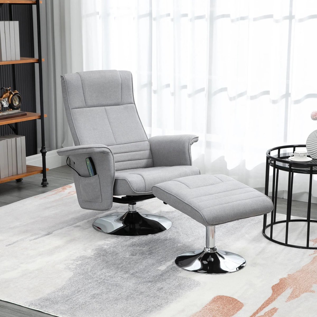 Afbeelding 3 van GranMaison Massagestoel Lichtgrijs Elektrisch met Armleuning