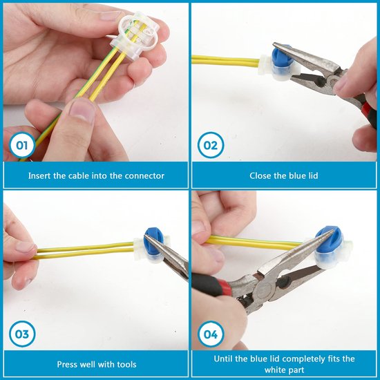 20 stuks - Gelconnector - Elektrische draadconnector - Model 314 - Waterdichte kabelklem - Geschikt voor robotmaaiers / irrigatietoepassingen / tuinen / buiten / auto's van 3M — afbeelding 4