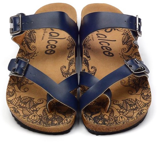 GOBY - Blue - Slippers - Sandales pour femmes - Haute qualité - Fait main - Taille 37