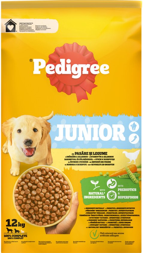 Pedigree Hondenbrokken - Junior - Gevogelte en Groenten - 12kg