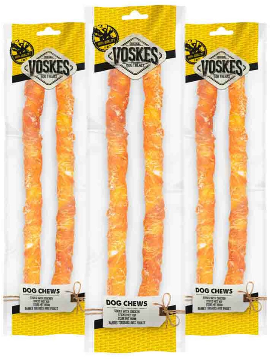 Voskes Stick Met Kip 40 cm - 3 x 2 stuks - Voordeelverpakking