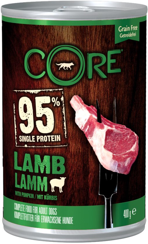 Wellness Core Hondenvoer Blik Lam - Pompoen - 6 x 400 gr - Voordeelverpakking