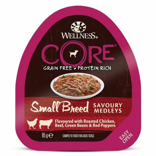 Wellness Core Small Breed Savoury Medleys 85 g - Hondenvoer - 12 x Kip&Rund