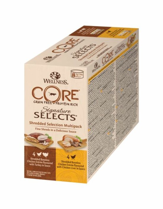 Wellness Core Signature Selects Shredded Multi-Pack - Katten natvoer -  8 x 79 g