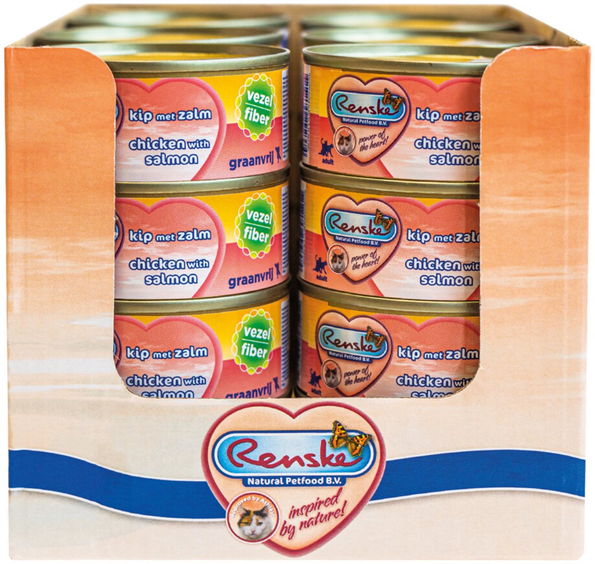 24x Renske Vezel Kattenvoer Nat Kip - Zalm 70 gr