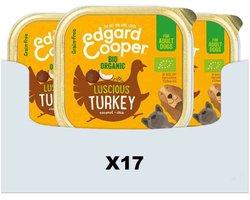 17x Edgard & Cooper Kuipje Vers Vlees Hondenvoer Bio Kalkoen 100 gr