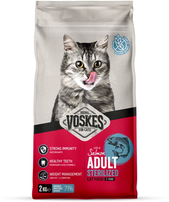 Voskes Kattenbrokken Sterilized Adult Zalm - 6 x 2 kg - Voordeelverpakking
