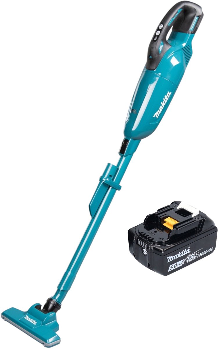 Makita DCL 284 FT accustofzuiger 18 V 0,73 l borstelloos + 1x accu 5,0 Ah - zonder oplader