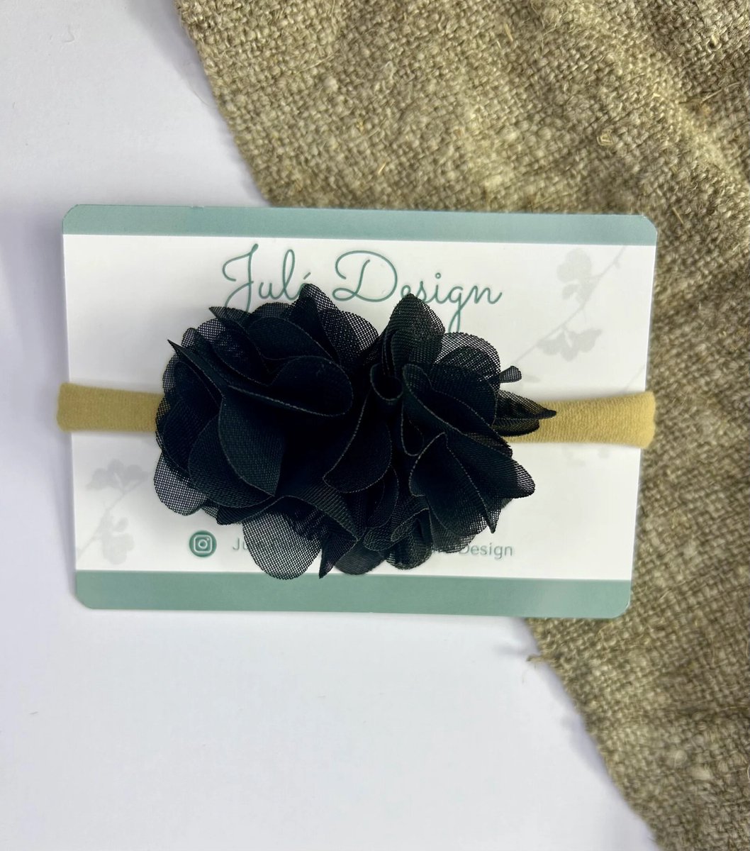 Julé Design haarbandje Julie bloem zwart / beige
