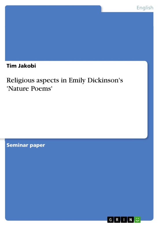Religious Aspects in Emily Dickinson's 'Nature Poems' - cover