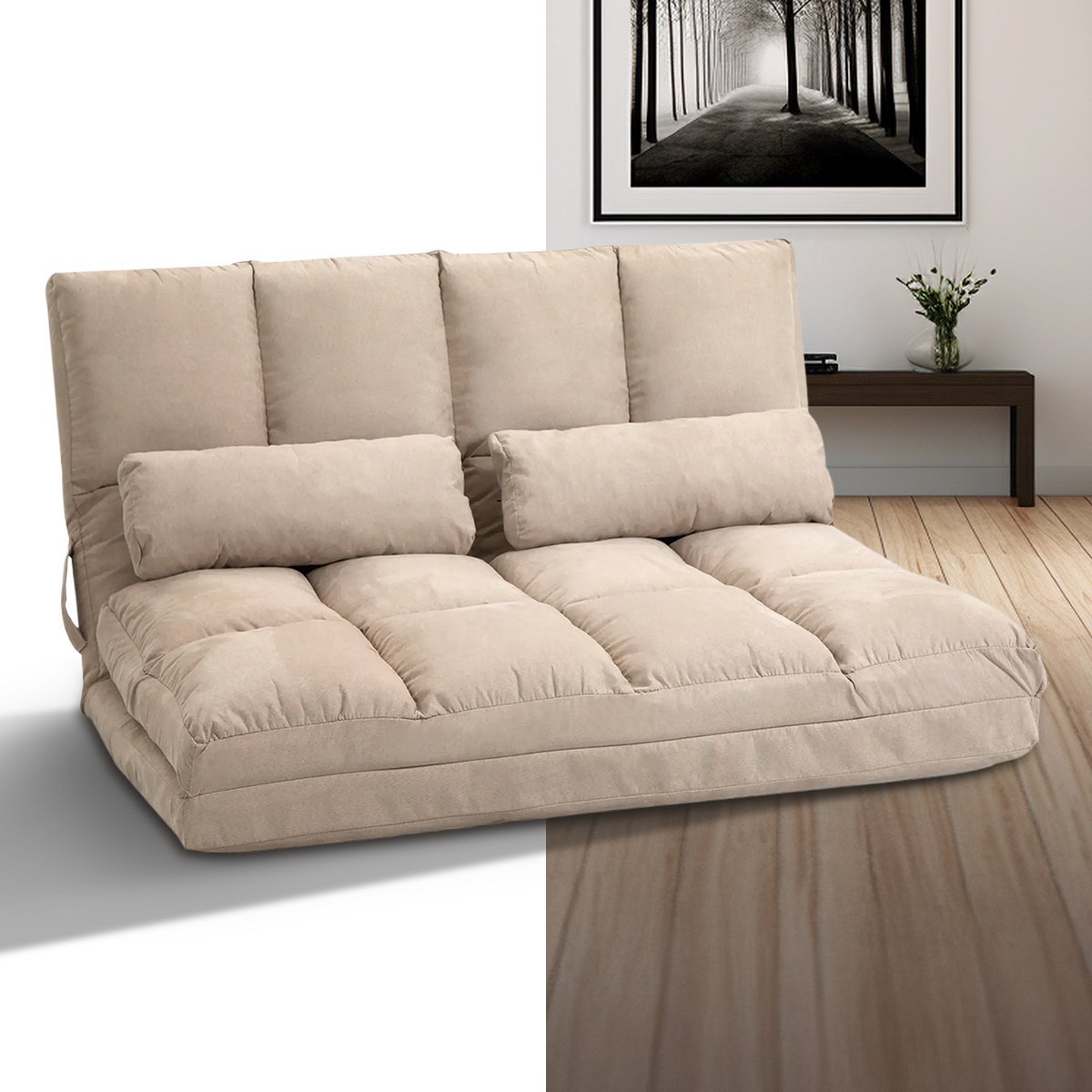 Slaapstoel - Uitklapbaar - Slaapbank - Logeerbed - Zetelbed - Slaapfauteuil - Vouwbed - 1 persoons - Zeer comfortabel - Beige