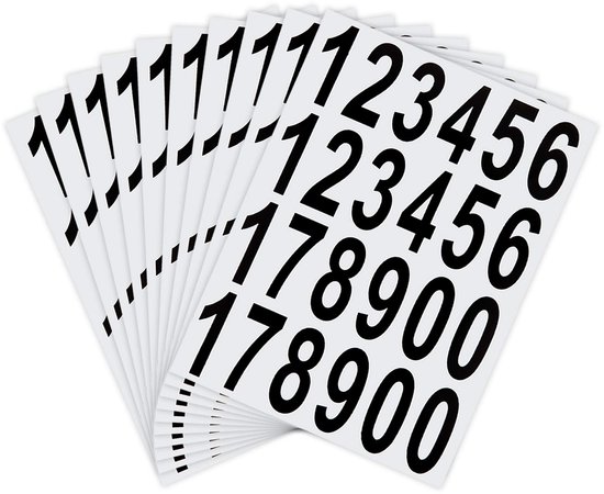 10 vellen cijfers Stickers Postbus Nummers Zelfklevende Vinyl