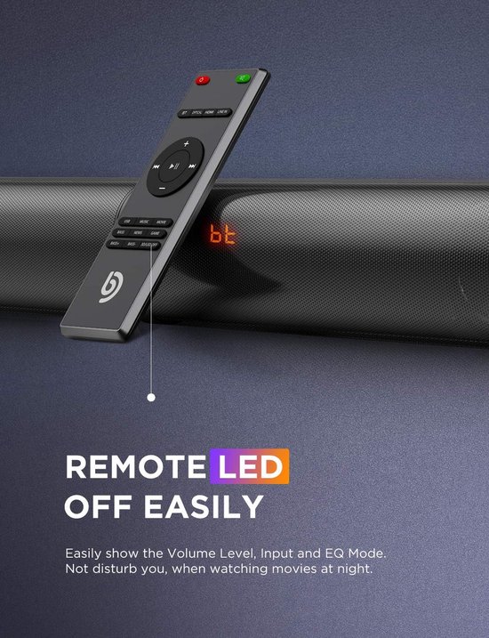 Soundbar met Subwoofer 2.1-kanaal 190W voor TV - Bluetooth 5.0, Instelbare Bas en DSP Technologie van Trust Tyro — afbeelding 3