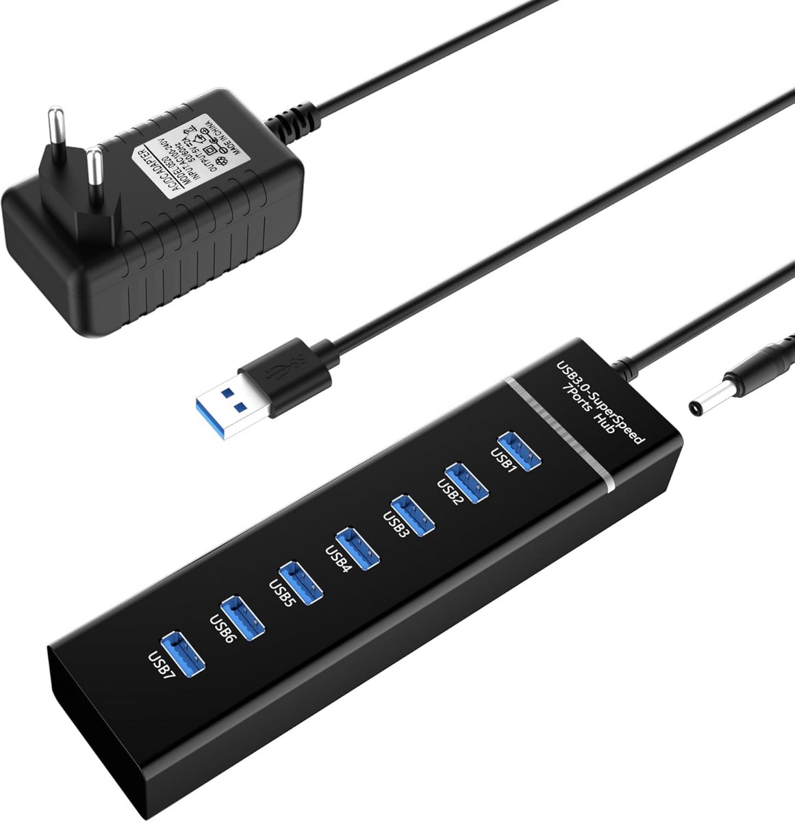 USB Hub 3.0 met 7 poorten - Multifunctionele USB Splitter voor PC en Laptop
