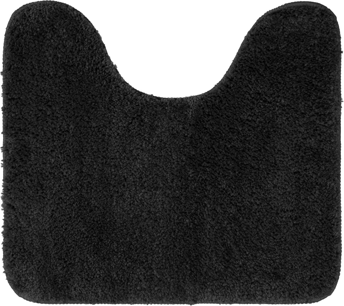Antislip WC-mat 45x50 cm met Uitsparing - Zachte Microvezelstof - Zwart