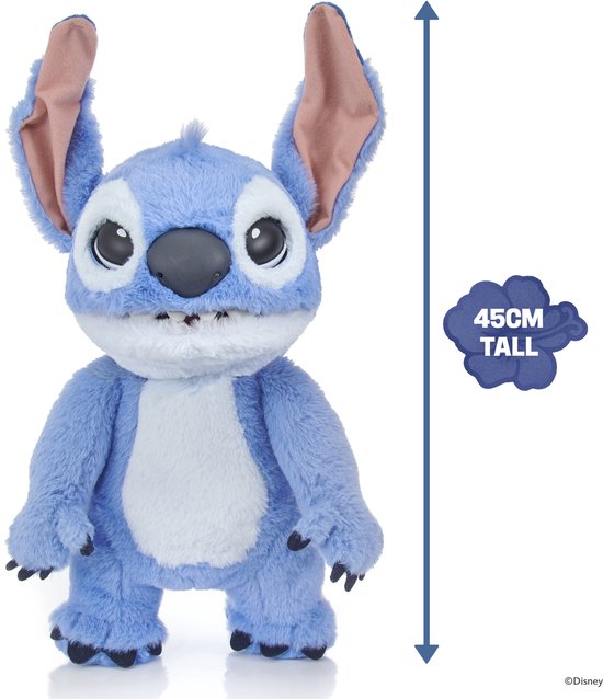WoW Stuff Disney Stitch Interactieve Knuffel 45 cm - Bewegende Stitch Pop met Geluid - Real FX Puppetronic Animatronic