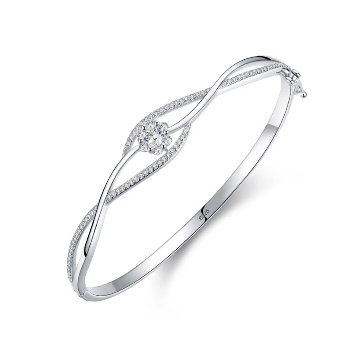 N3 Collecties 925 Sterling Silver Clear Zirkoon Bloemen Bangle Armbanden Voor Vrouwen